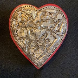 Mexican Folk Art Heart with Milagros